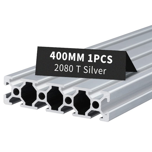 1Pcs 15.75inch 400mm 2080 Anodized Silver T-Slot Aluminum Extrusion