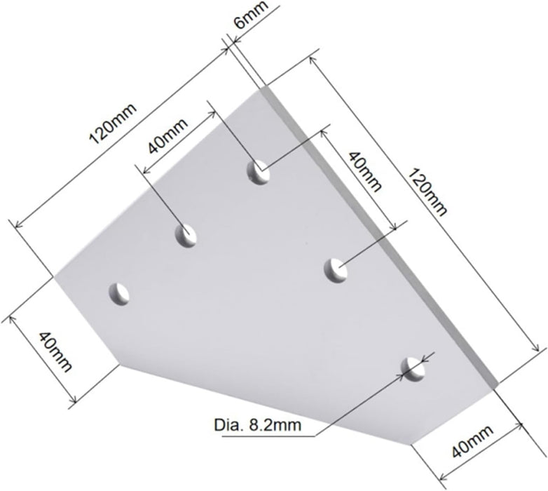 L-Shape Corner Joint Plate Silver 