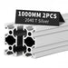 2Pcs 39.37inch 1000mm 2040 Anodized Silver T-Slot Aluminum Extrusion