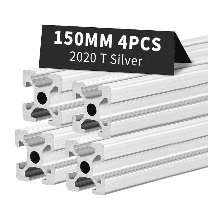 4Pcs 5.9inch 150mm 2020 Anodized Silver T-Slot Aluminum Extrusion