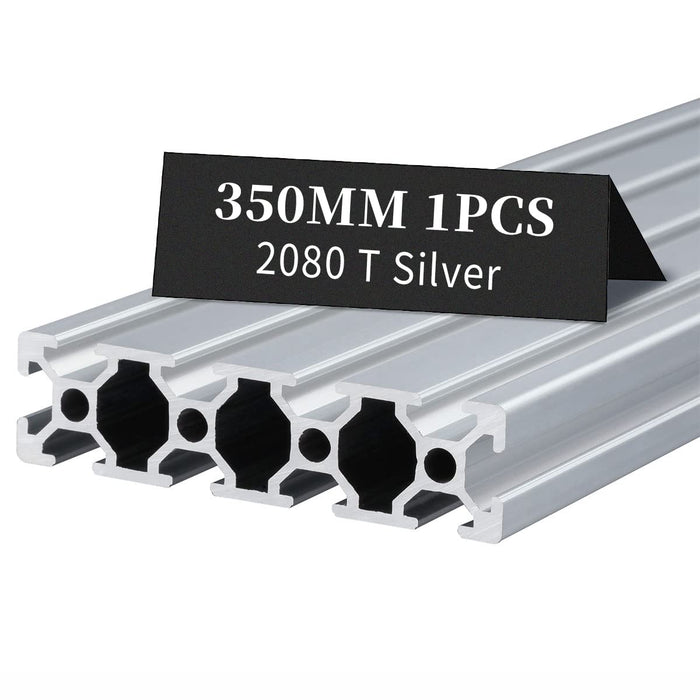 1Pcs 13.78inch 350mm 2080 Anodized Silver T-Slot Aluminum Extrusion