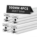 4Pcs 19.68inch 500mm 2020 Anodized Silver T-Slot Aluminum Extrusion