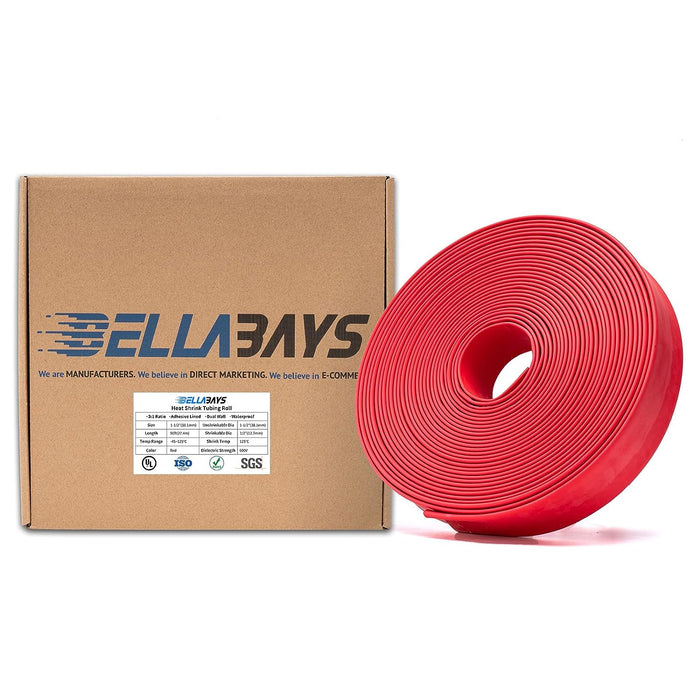 3:1 1-1/2 Inch 90ft Red Heat Shrink Tubing