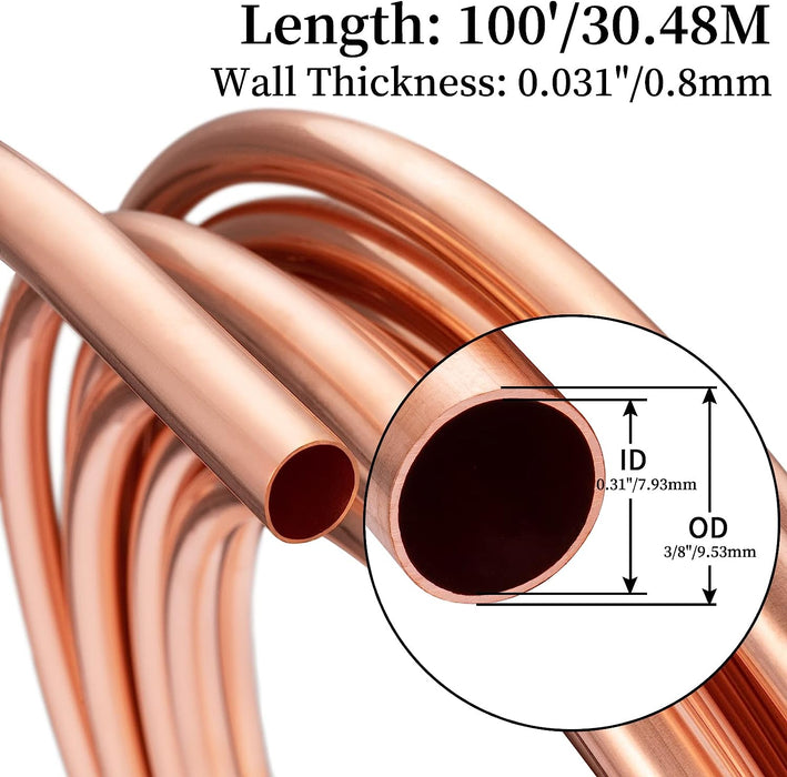 100 ft roll 3 8 copper tubing