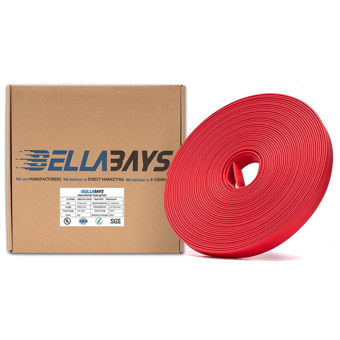 3:1 1 Inch 25.4mm 90ft Red Heat Shrink Tubing