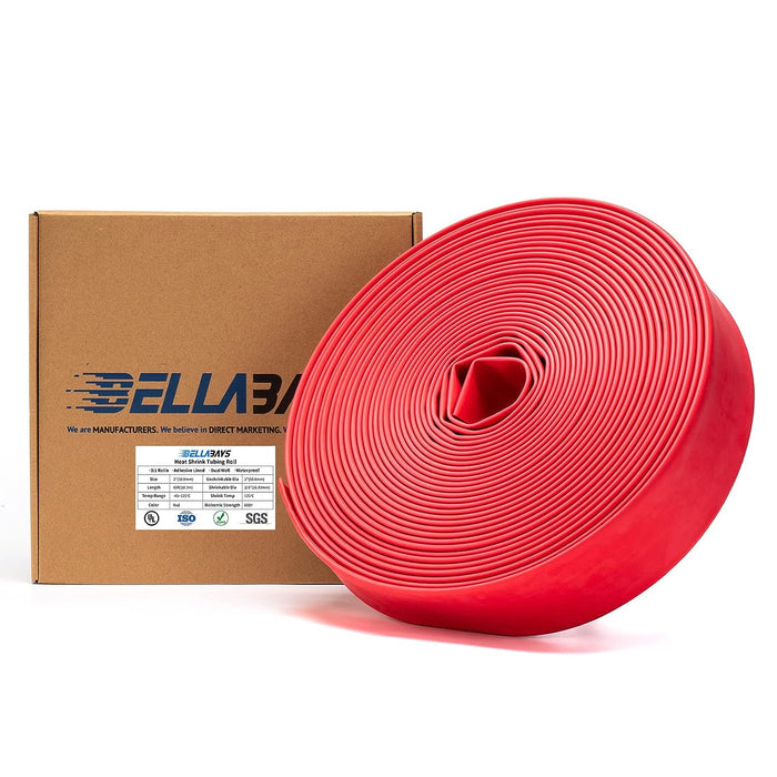 2 Inch 50.8mm 60Ft 18.3m Red Heat Shrink Tubing 