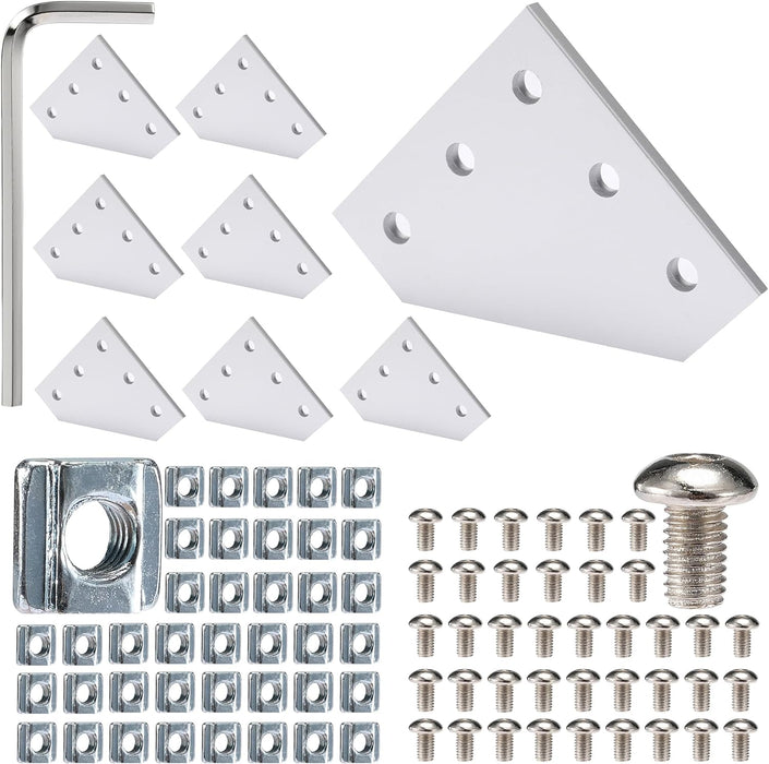 L-Shape Corner Joint Plate Connector Set Silver for 2020 Series