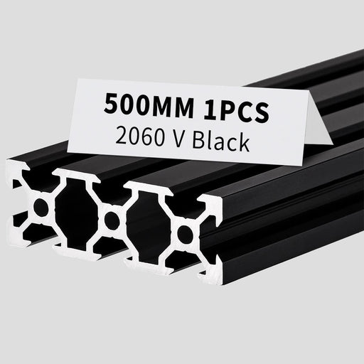1Pcs 19.69inch 500mm 2060 Anodized Black V-Slot Aluminum Extrusion