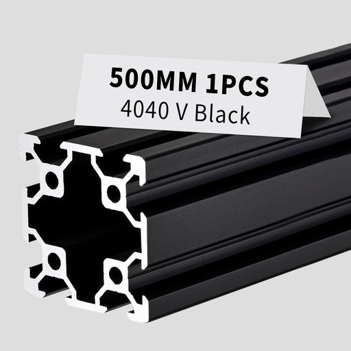1Pcs 19.69inch 500mm 4040 Anodized Black V-Slot Aluminum Extrusion