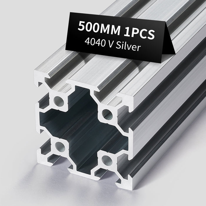1Pcs 19.69inch/500mm 4040 Anodized Silver V-Slot Aluminum Extrusion