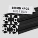 4Pcs 3.94inch 100mm 2020 Anodized Black T-Slot Aluminum Extrusion