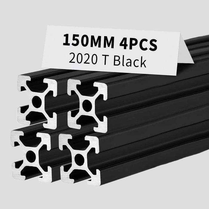 4Pcs 5.91inch 150mm 2020 Anodized Black T-Slot Aluminum Extrusion