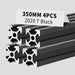 4Pcs 13.78inch 350mm 2020 Anodized Black T-Slot Aluminum Extrusion