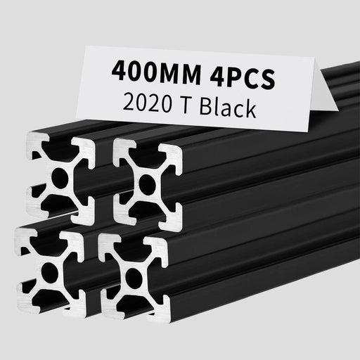 4Pcs 15.75inch 400mm 2020 Anodized Black T-Slot Aluminum Extrusion