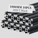 10Pcs 1000mm 2020 Black T-Slot Aluminum Extrusion