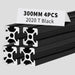 4Pcs 11.81inch 300mm 2020 Anodized Black T-Slot Aluminum Extrusion