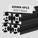 4Pcs 23.62inch 600mm 2020 Anodized Black V-Slot Aluminum Extrusion