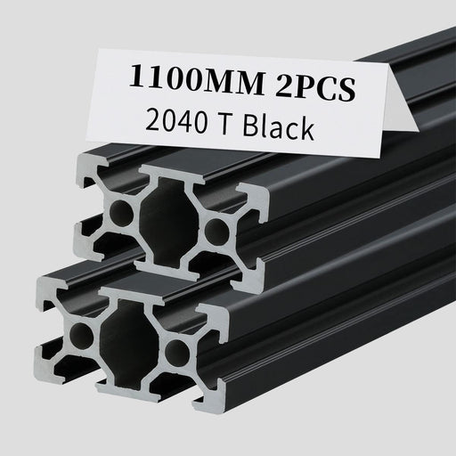 2Pcs 43.3inch 1100mm 2040 Anodized Black T-Slot Aluminum Extrusion