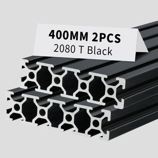2Pcs 15.75inch 400mm 2080 Anodized Black T-Slot Aluminum Extrusion