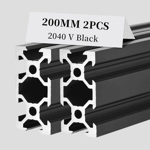 2Pcs 7.87inch 200mm 2040 Anodized Black V-Slot Aluminum Extrusion