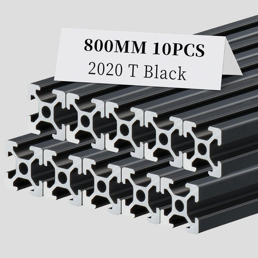 10Pcs 31.5inch/800mm 2020 Anodized Black T-Slot 
