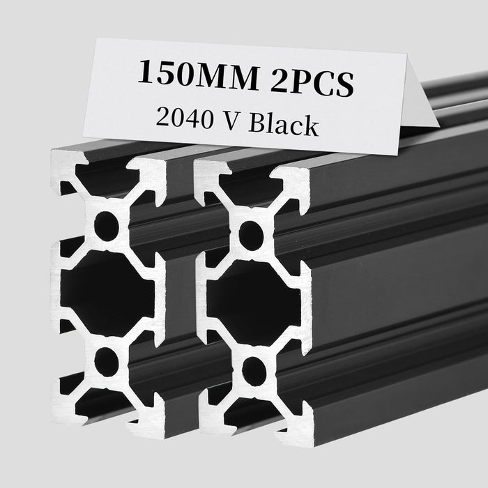 2Pcs 5.91inch 150mm 2040 Anodized Black V-Slot Aluminum Extrusion