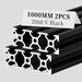2Pcs 39.37inch 1000mm 2060 Anodized Black V-Slot Aluminum Extrusion