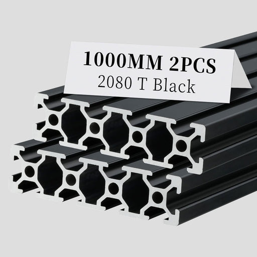 2Pcs 39.37inch 1000mm 2080 Anodized Black T-Slot Aluminum Extrusion