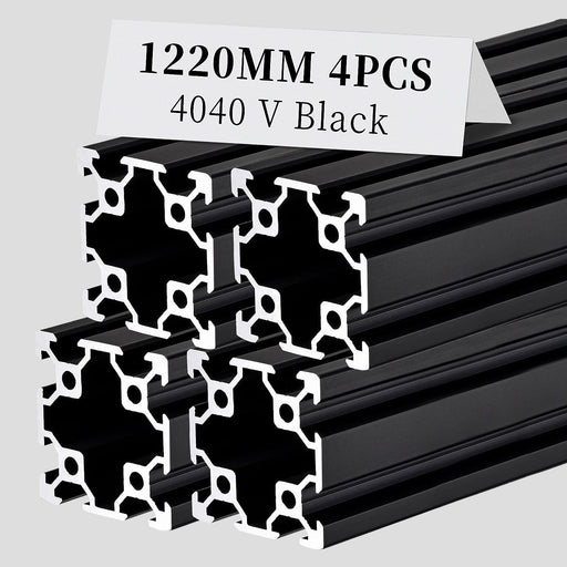 4Pcs 48inch 1220mm 4040 Anodized Black V-Slot Aluminum Extrusion