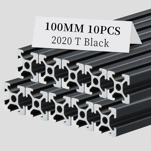 10Pcs 100mm 2020 Black T-Slot Aluminum Extrusion