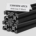 4Pcs 59.06inch 1500mm 4040 Lite Anodized Black T-Slot Aluminum Extrusion