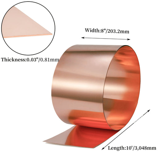 Copper Flashing Metal Roll 32 Mil 20 Gauge