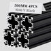 4Pcs 19.69inch 500mm 4040 Anodized Black V-Slot Aluminum Extrusion