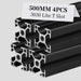 4Pcs 19.69 inch 500mm 3030 Anodized Black Lite T-Slot Aluminum Extrusion