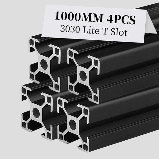 4Pcs 39.37 inch 1000mm 3030 Anodized Black Lite T-Slot Aluminum Extrusion